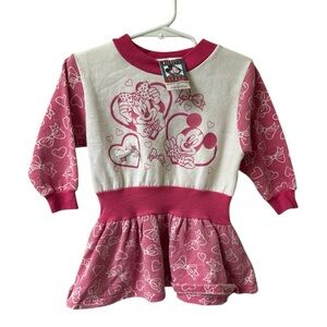 Vintage 90s Disney 2T Kids Pink Minnie & Mickey Sweater